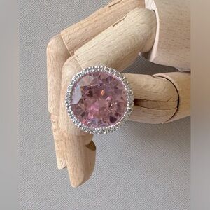 HUGE CZ Pink Cocktail Ring
